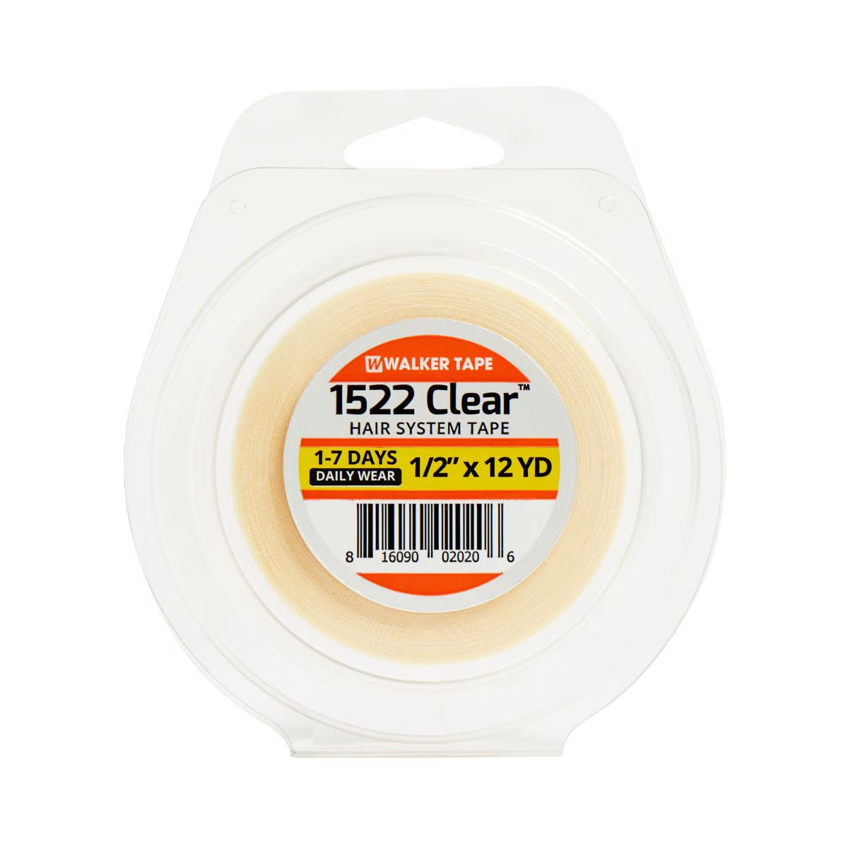 Walker| 1522 Clear Tape, Daily Wear Hair System Tape Roll, Hypoallergenic, Gentle on Skin, 1-7 Day Hold